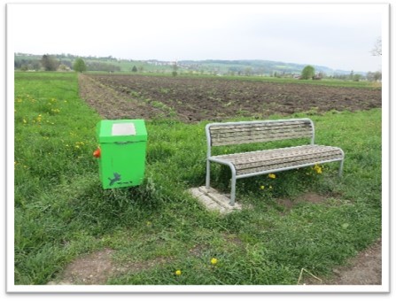Bank mit öffentlicher Hundetoilette